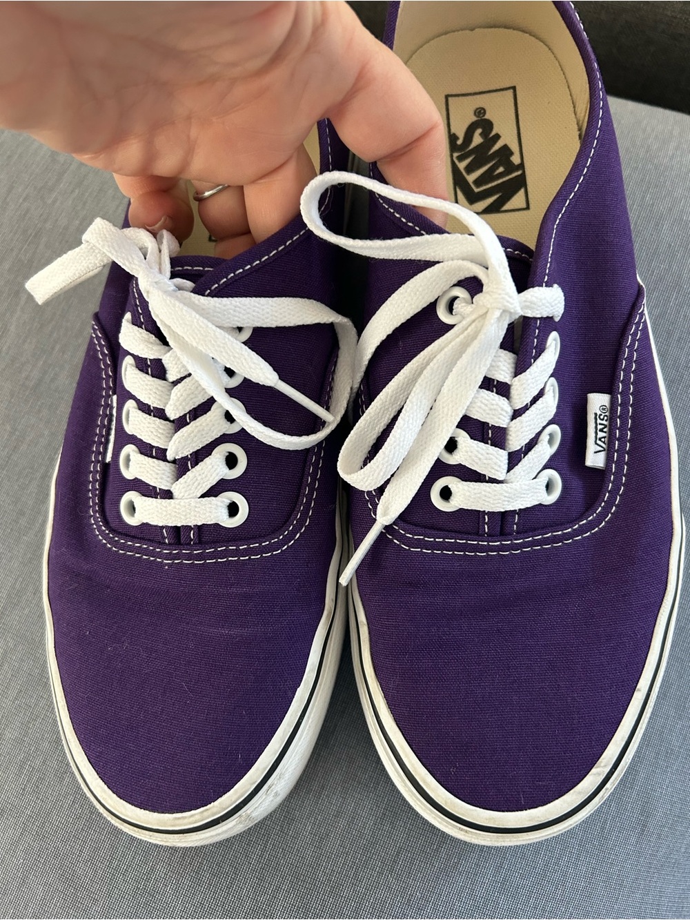 Vans Authentic Purple Canvas Sneakers with White Laces (w/box). Size 9.5 Women’s